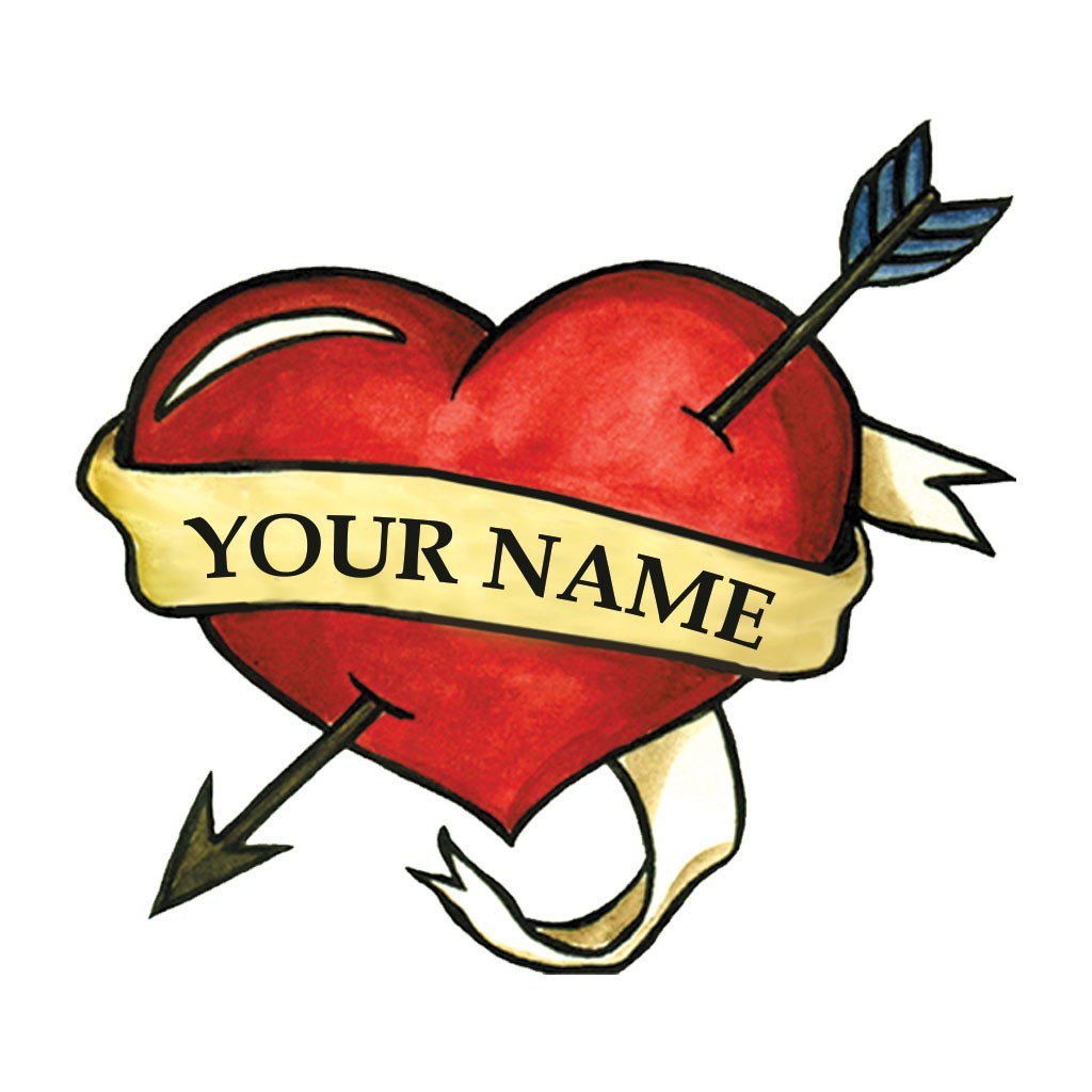 Heart with Name Temporary Tattoo by TattooFun