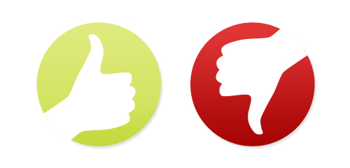 Thumbs up thumbs down clipart
