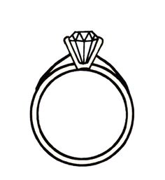 Wedding ring engagement ring clipart black and white free - Clipartix