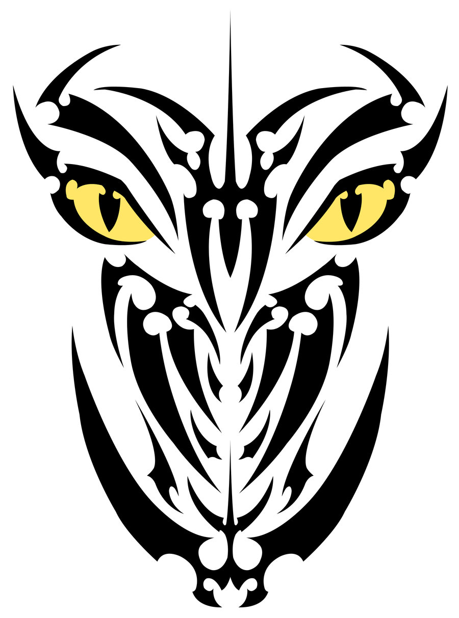 Tribal dragon head by elleboe on DeviantArt