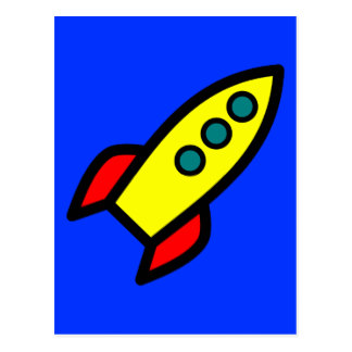 Cartoon Rocket Postcards | Zazzle