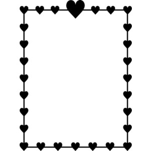 Heart border clip art black and white