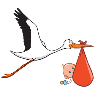 Stork baby clipart