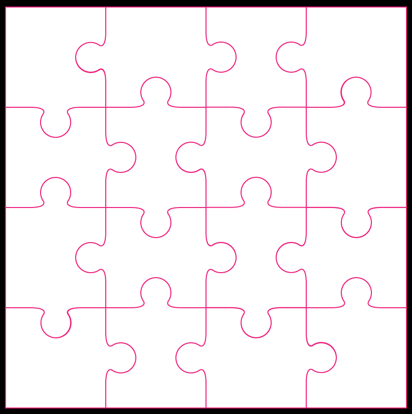 16 piece Jigsaw cut file & template |