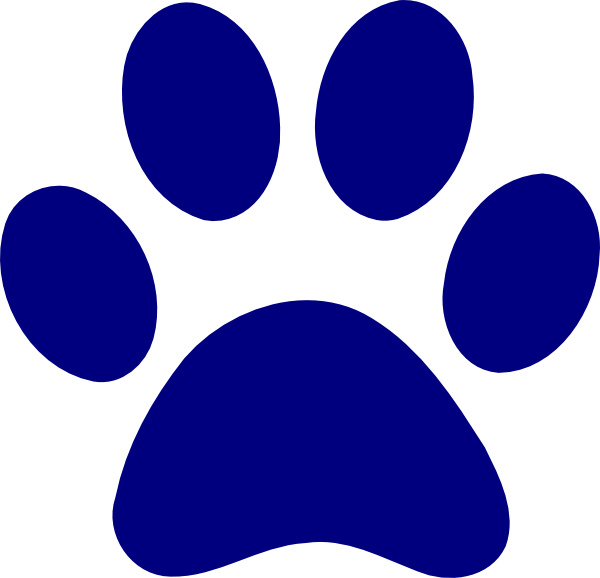 Dark Blue Paw Print Clip Art - vector clip art online ...