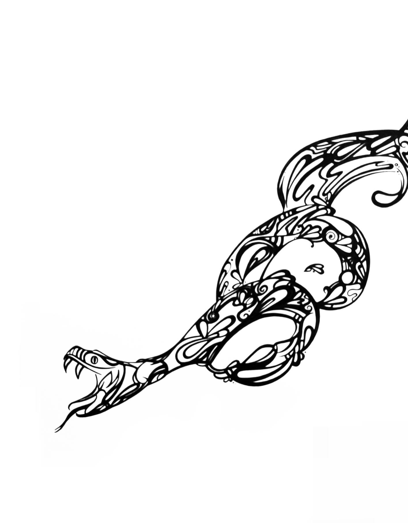Snake | cinerealmatter | ink on paper