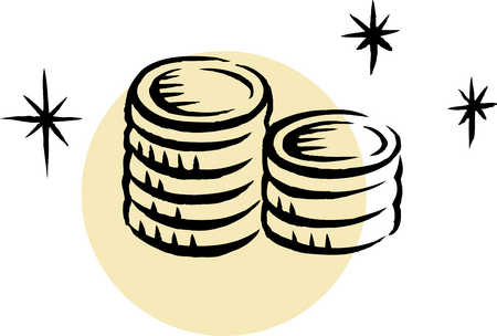 Stock Illustration - stacks of shining coins