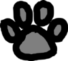 Tiger Paw Print Outline clip art - vector clip art online, royalty ...