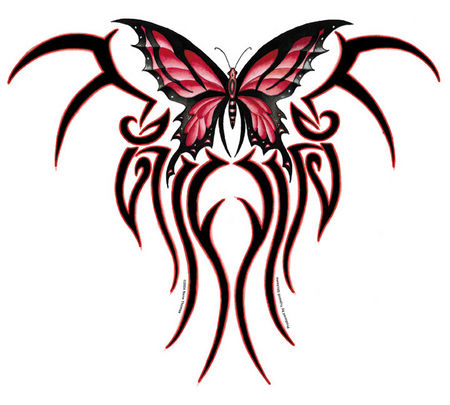 The Claw Tribal Butterfly Jumbo 10" Sticker