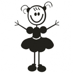 Girl Stick Figure Vinyl Decal Sticker