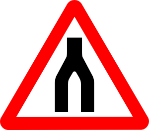 Road Signs Road Split Merge clip art Free Vector