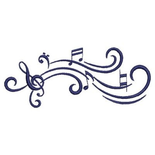 Ace Points Embroidery Design: Music Notes 1.57 inches H x 3.82 ...