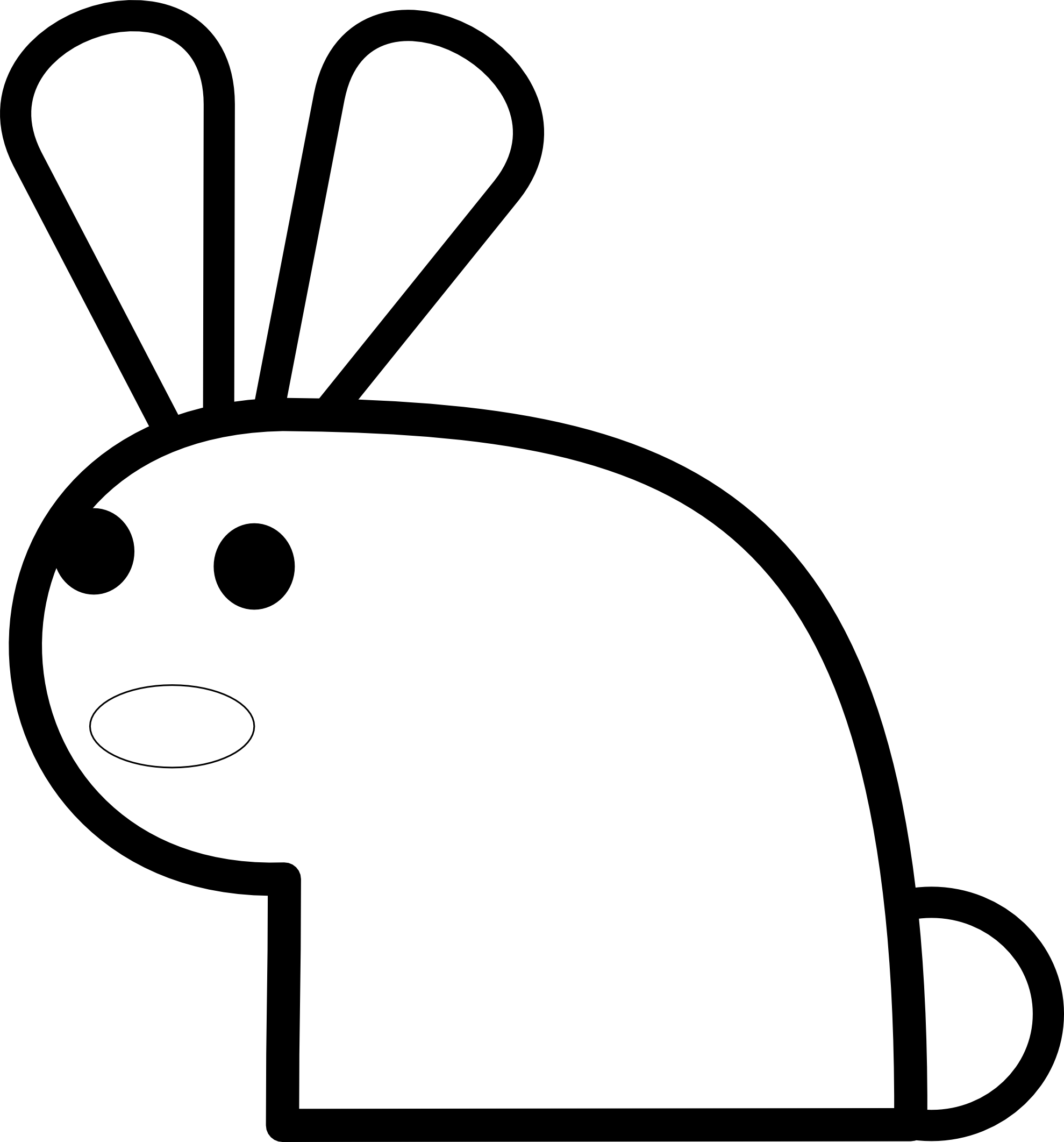 Cute turtle and the hare hopping clipart black and white