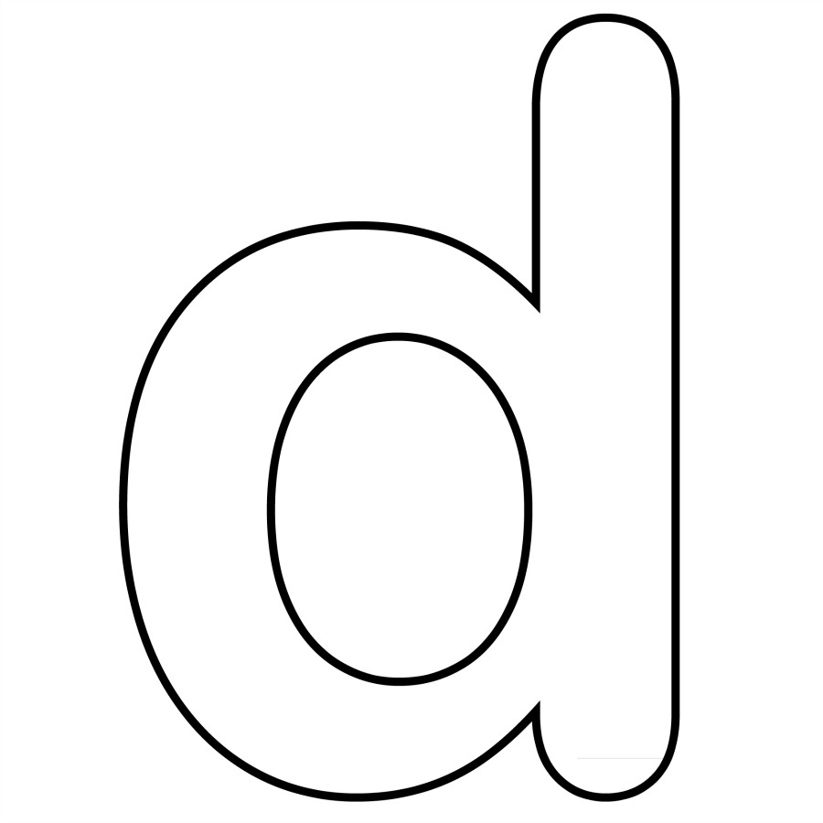Letter d clipart black and white