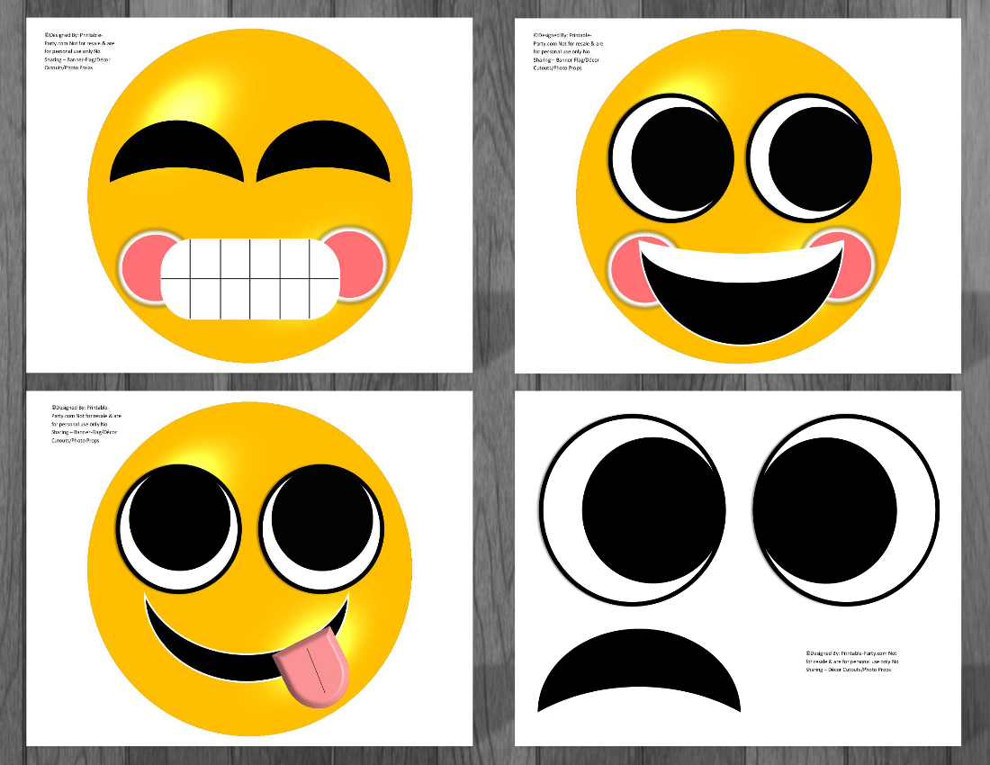 Emoji Printable Birthday Supplies | Emoticon, Smiley, Happy Face ...