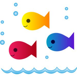 Cute school fish clipart