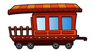 Caboose Cartoon - photogram