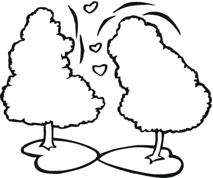 Two Pine Tree Outline coloring page | Super Coloring
