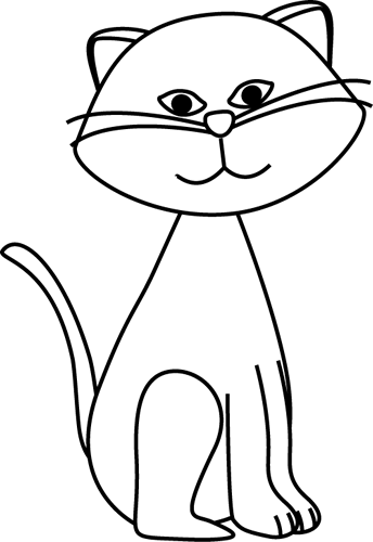 Cat Black And White Clipart