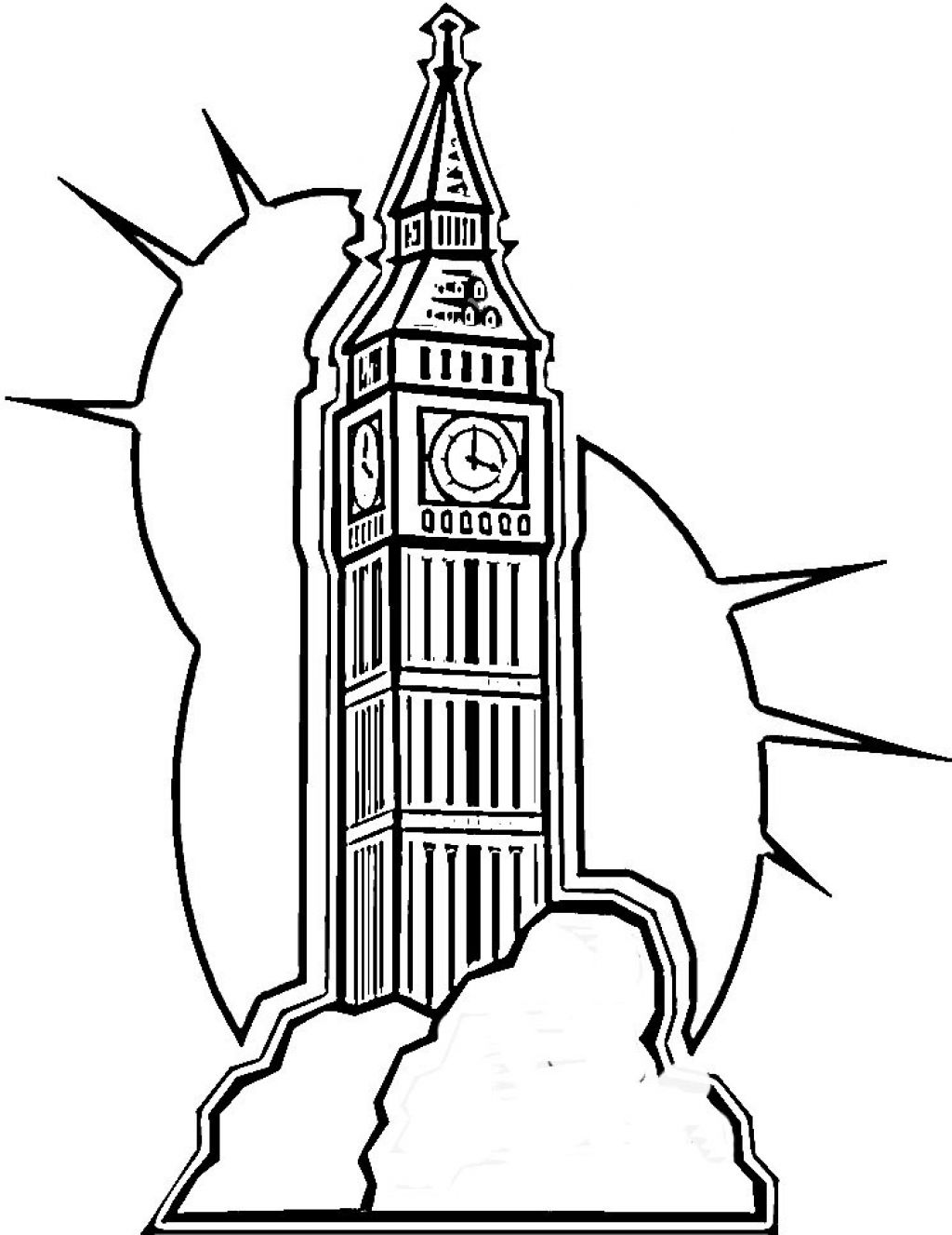 Big ben clipart outline