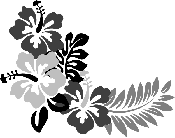 Grey Hibiscus 2 clip art - vector clip art online, royalty free ...