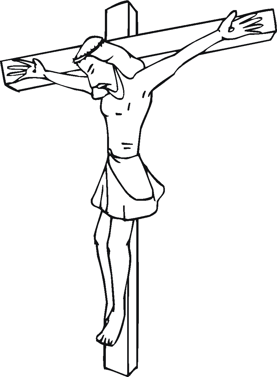 Christ on the cross with head down Coloring Online | Super Coloring