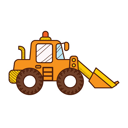 Cartoon Of Big Bulldozer Clip Art, Vector Images & Illustrations ...