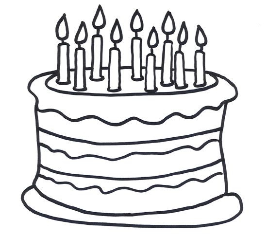 Birthday Cake Outline