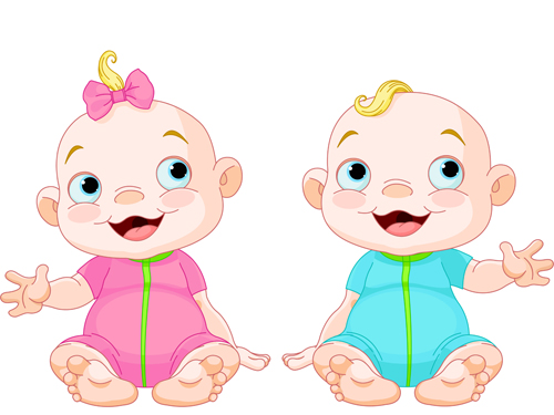 Cartoon cute baby vector illustration 09 - Vector Cartoon, Vector ...