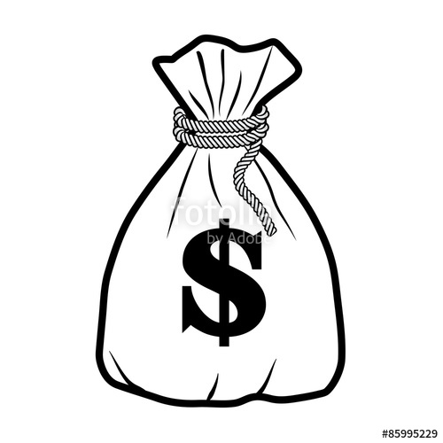 MONEY BAG OUTLINE ILLUSTRATION VECTOR" Stock image and royalty ...
