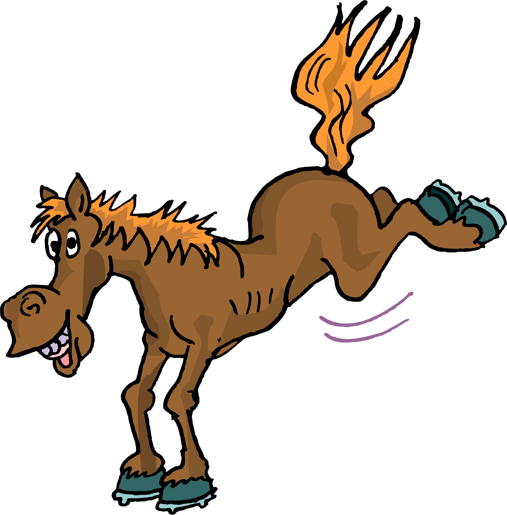 Horse kicking clipart