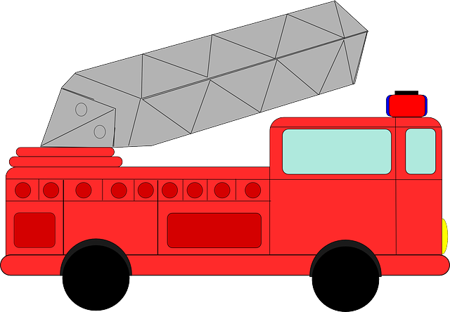 RED, OUTLINE, MAN, FIREMAN, FIRE, ENGINE, CAR, CARTOON - Public ...