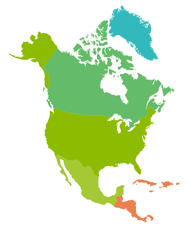 North America - Vector stencils library | North America map ...