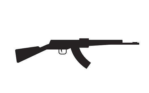 Silhouette Of An Ak 47 Clip Art, Vector Images & Illustrations ...