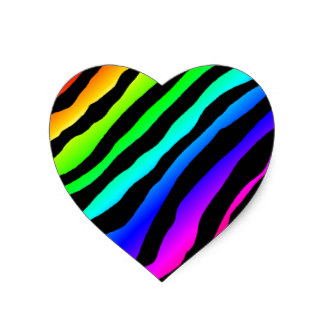 Rainbow Zebra Stripes Stickers | Zazzle
