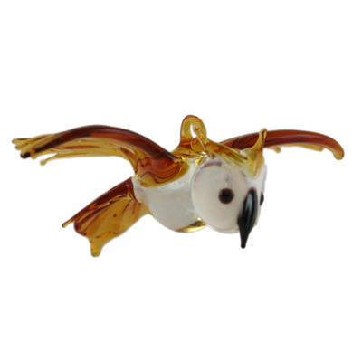 Art Glass Flying Owl Ornament Art Glass Ornaments