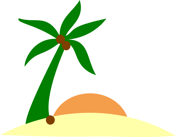 Palm Tree On Island Clip Art - vector clip art online ...