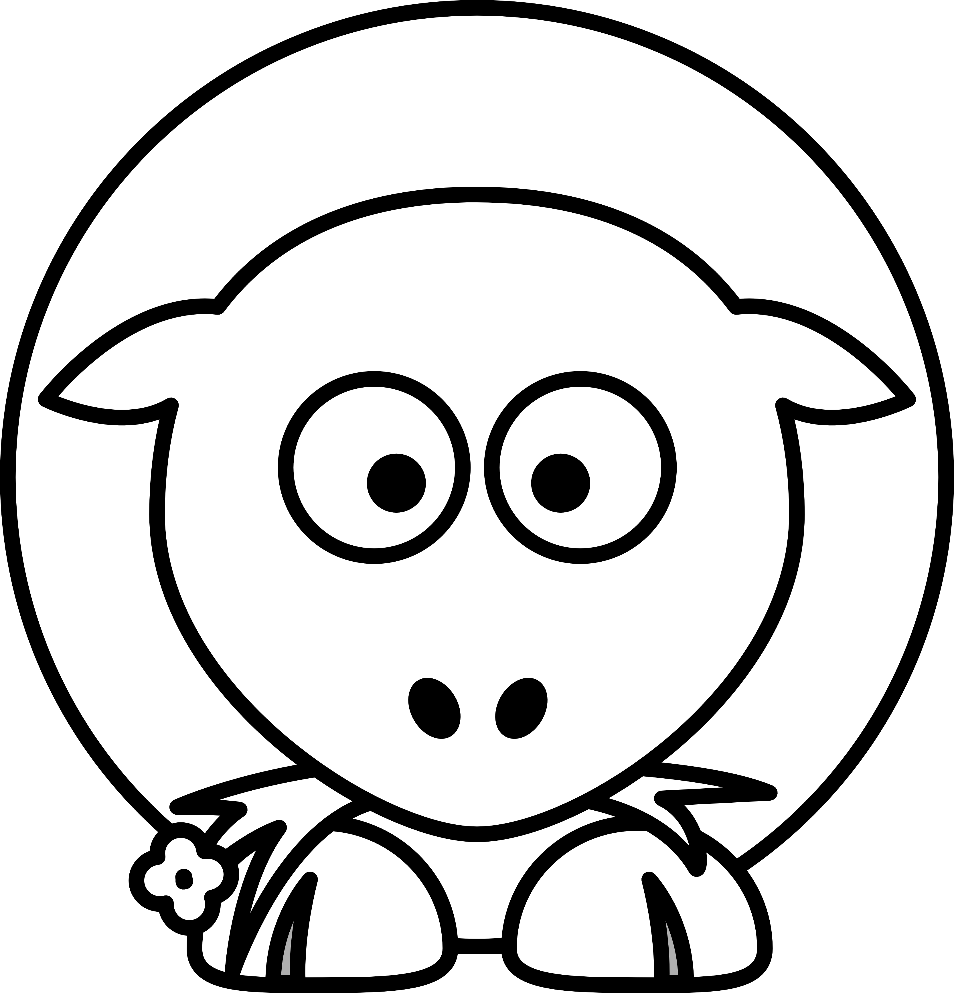 lemmling cartoon sheep black white line art tattoo ...