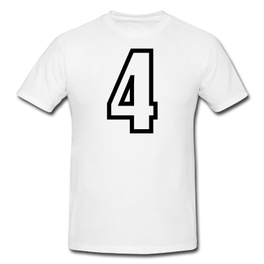 Condensed Number 4 Outline (1c)++ T-Shirt ID: 8909360
