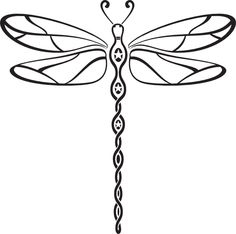 Dragonfly Clipart Black And White