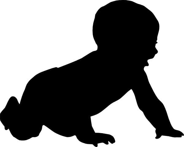 Crawling Baby Silhouette Clipart