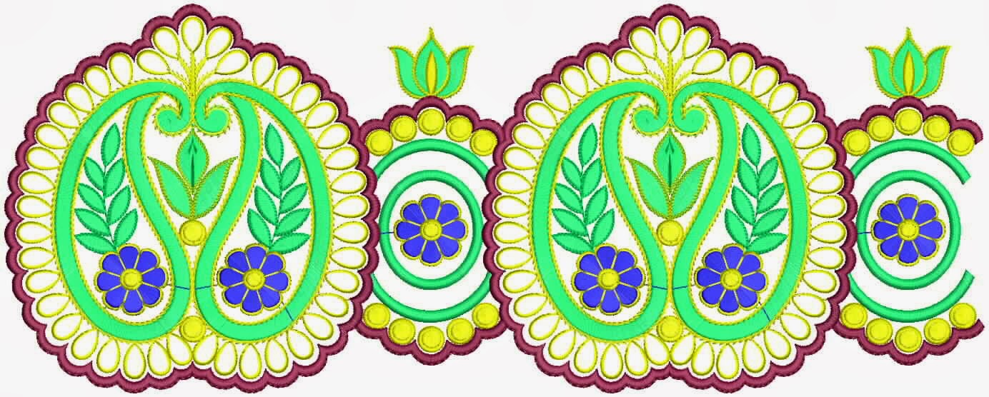 Floral Artistic Embroidery Lace Border Designs ~ Embdesigntube