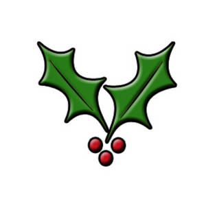 Holly leaf and berries clip art