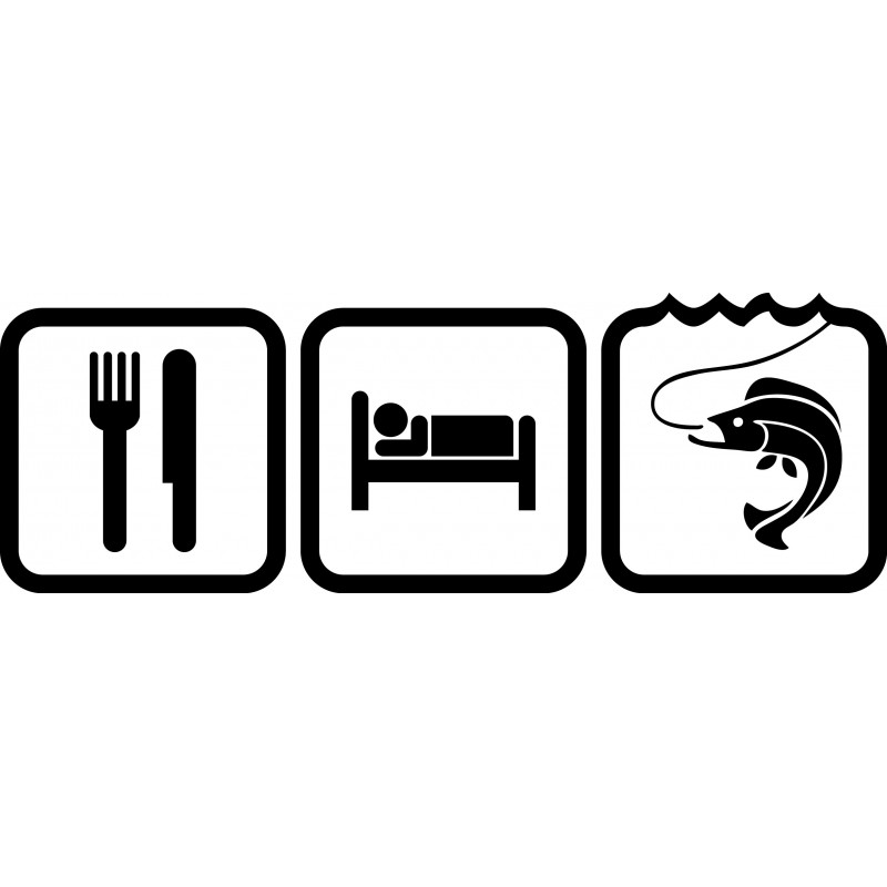 Eat Sleep Fish | Die Cut Vinyl Decal - Dukes Decals & Designs