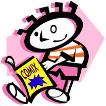 Color Clip Art Of A Child Reading A Comic Book