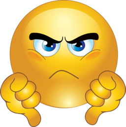 Smiley face thumbs down clipart