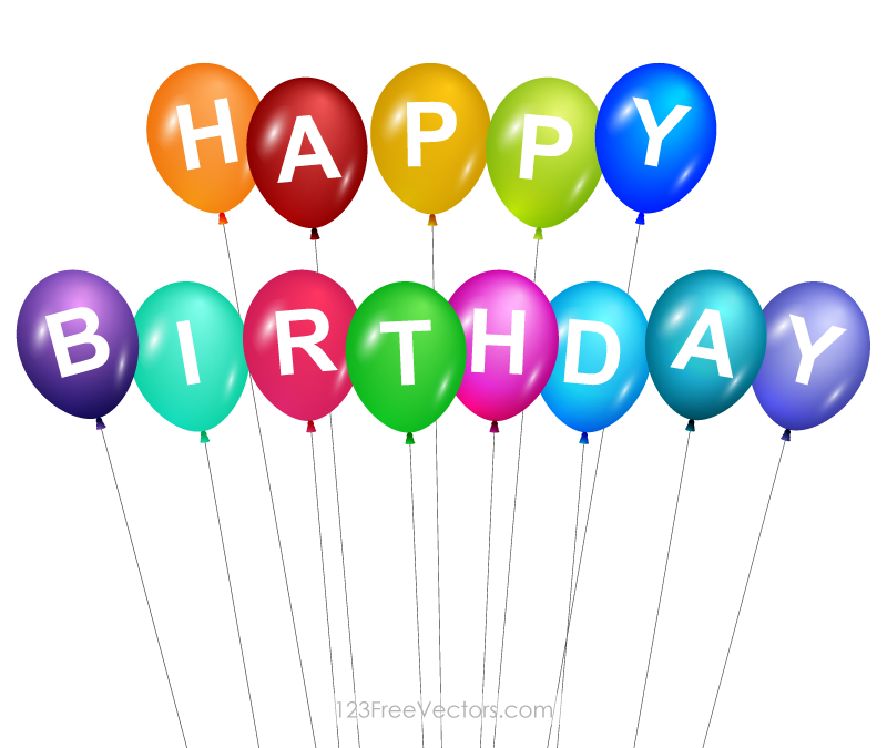 Happy Birthday Balloons Clip Art - Tumundografico