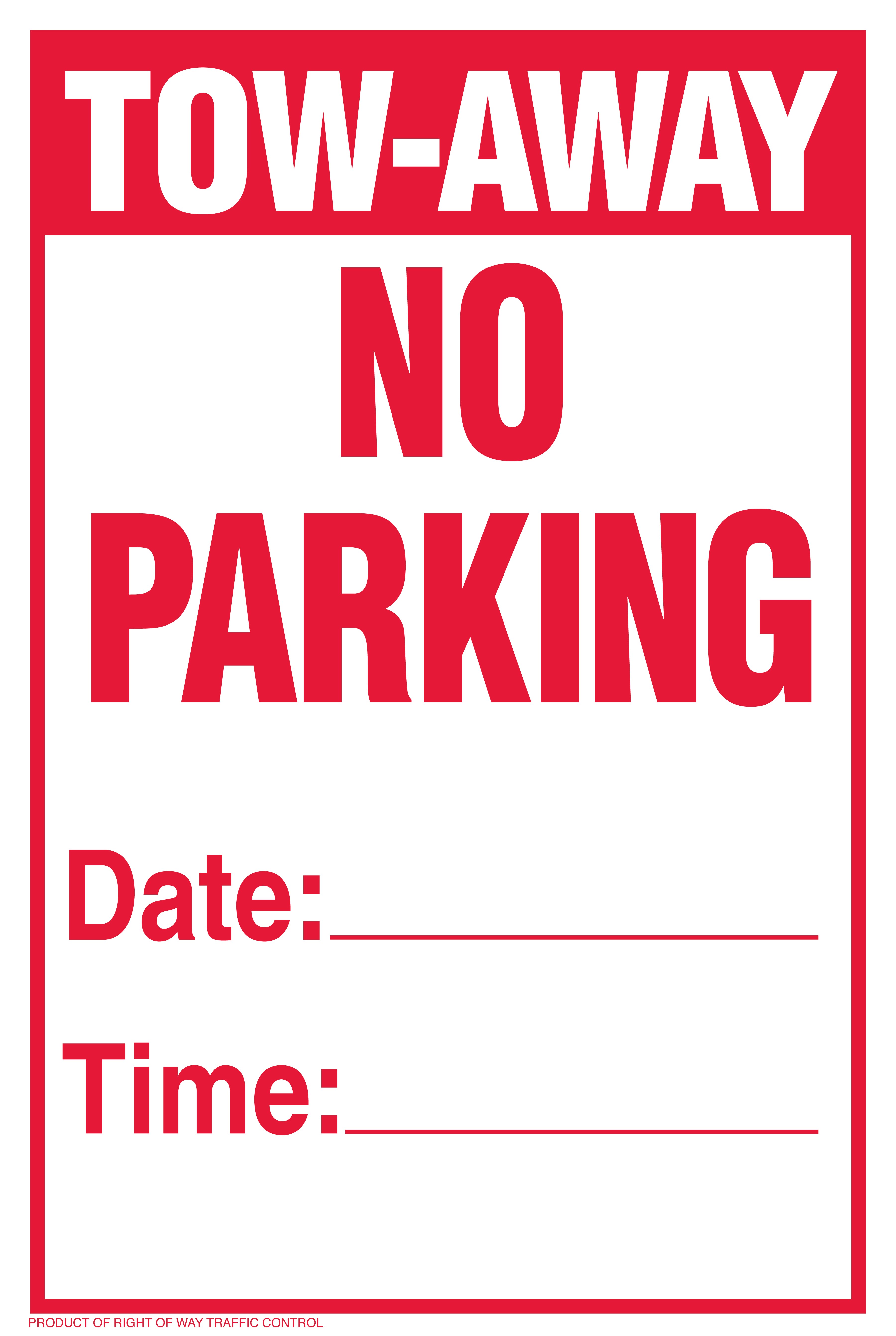 Temporary No Parking Sign