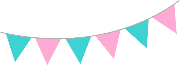 Pink Teal Bunting Clip Art - vector clip art online ...