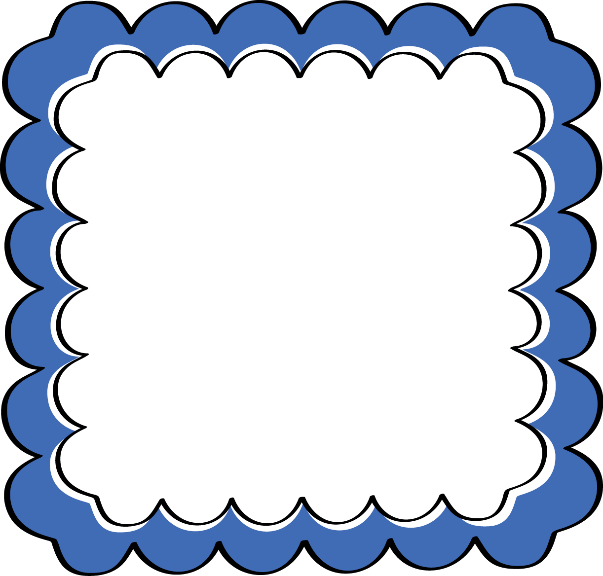 Dark blue outline clipart frames and borders